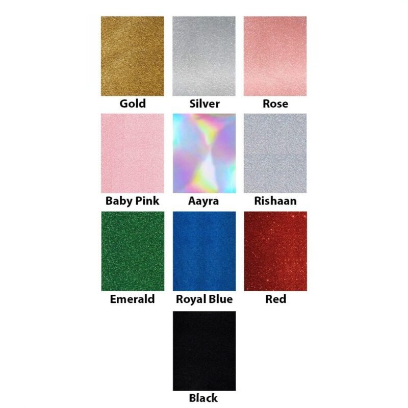 High Quality Glitter Cardstock – Assorted Bundle – 300GSM