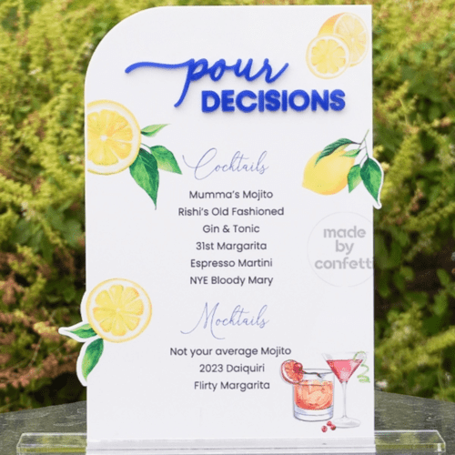 Bar Menu Design | Party Elements
