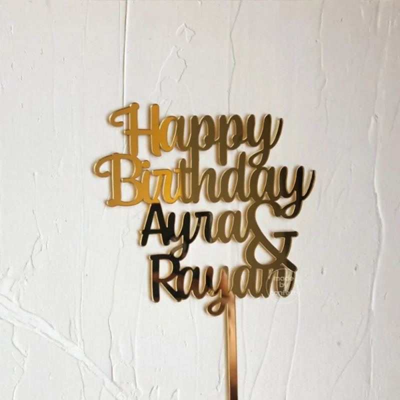 Happy Birthday Name Cake Topper