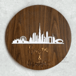 Dubai skyline wooden wall hanging