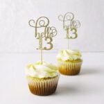 Hello 13 Taller Message Birthday Cup Cake Topper