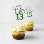 Hello 13 Taller Message Birthday Cup Cake Topper