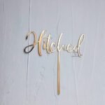 Hitched Engagement Wedding Cake Topper
