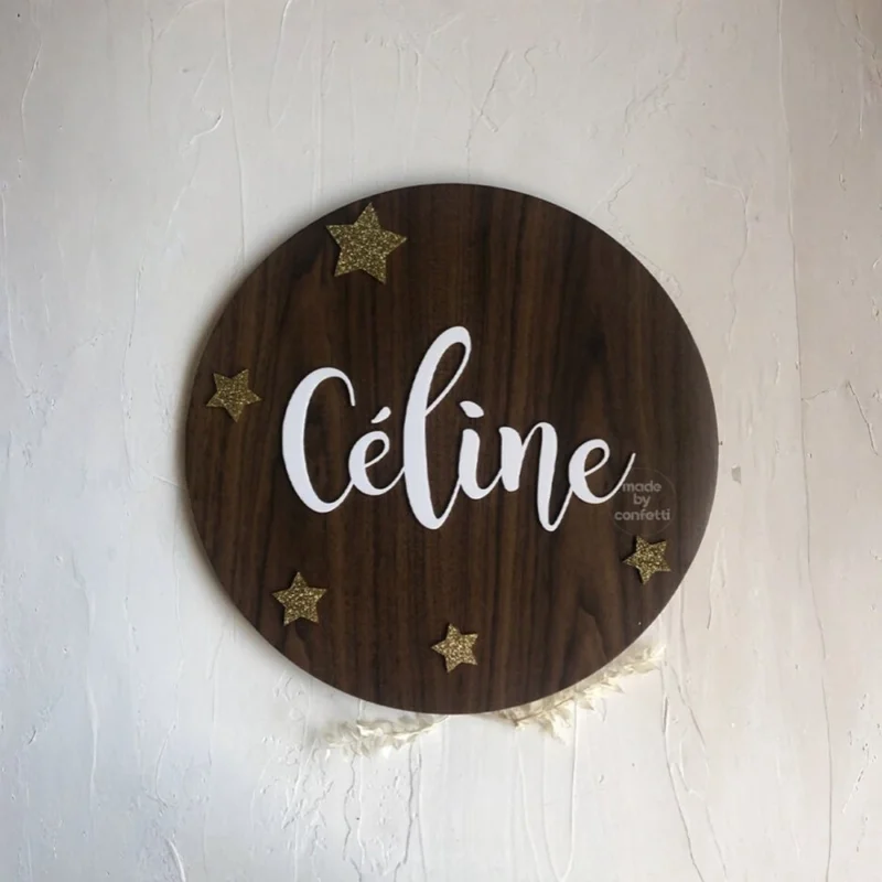 Wooden Wall Name Plate