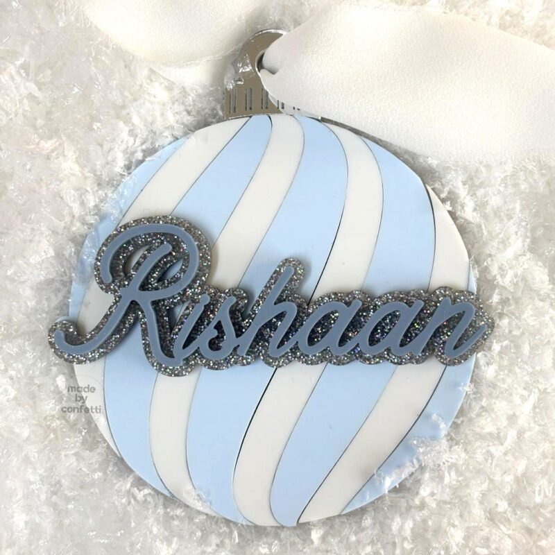 Blue Striped Ornament