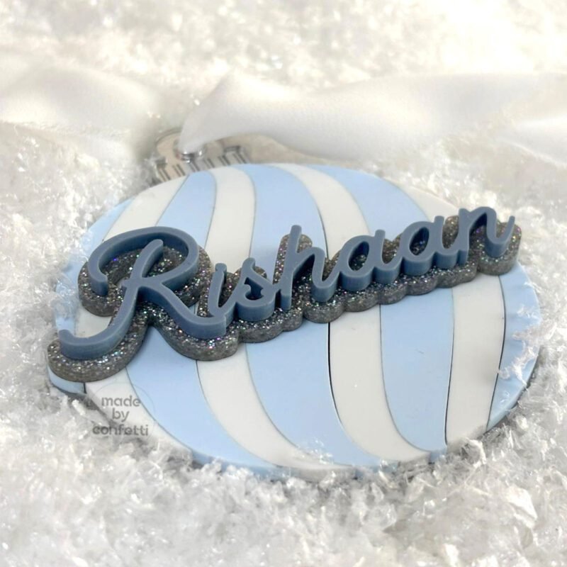 Blue Striped Ornament