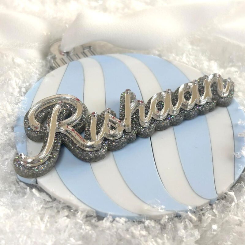 Blue Striped Ornament